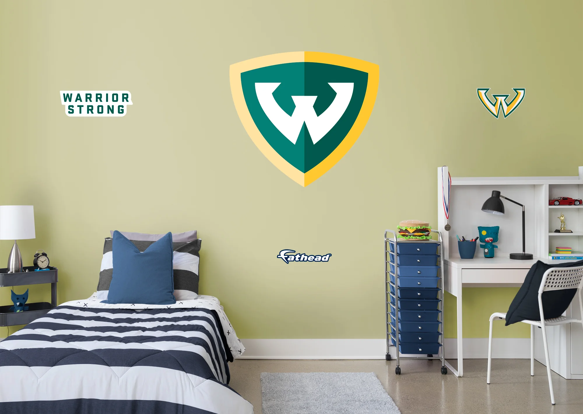 Wayne State Warriors - RealBig Logo Collection - Official NCAA - Reusable Vinyl Wall Decals