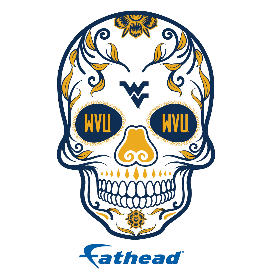 West Virginia Mountaineers - 5 Sugar Skull Logo Minis (Mixed Sizes) - Official NCAA - Reusable Vinyl Decals - Image 3