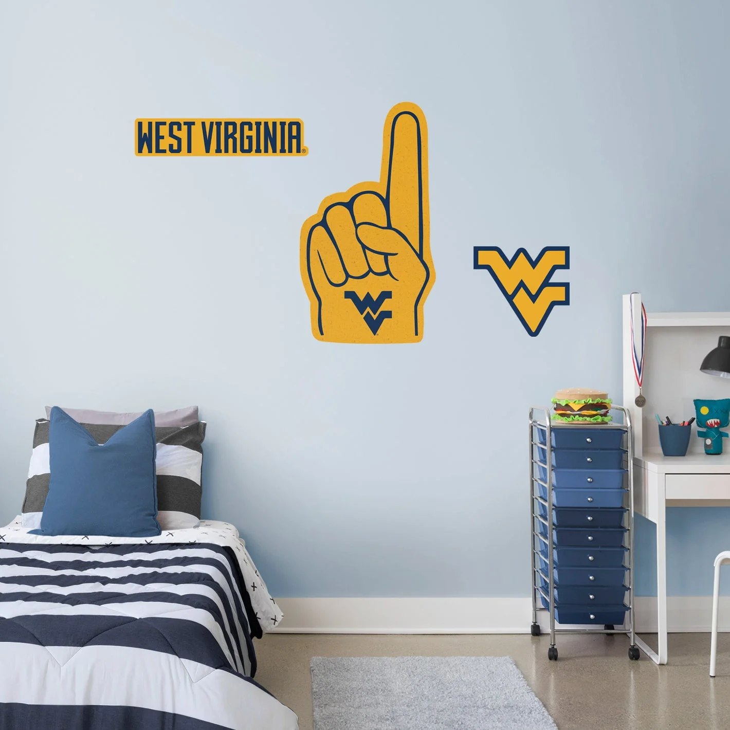 West Virginia Mountaineers - RealBig Foam Finger Collection - Official NCAA - Reusable Vinyl Wall Decals - Image 10