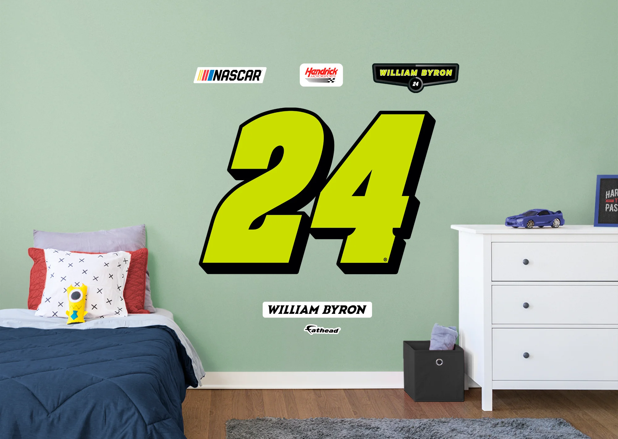William Byron #24 Logo - RealBig Collection - Official NASCAR - Hendrick Motorsports - Reusable Vinyl Wall Decals