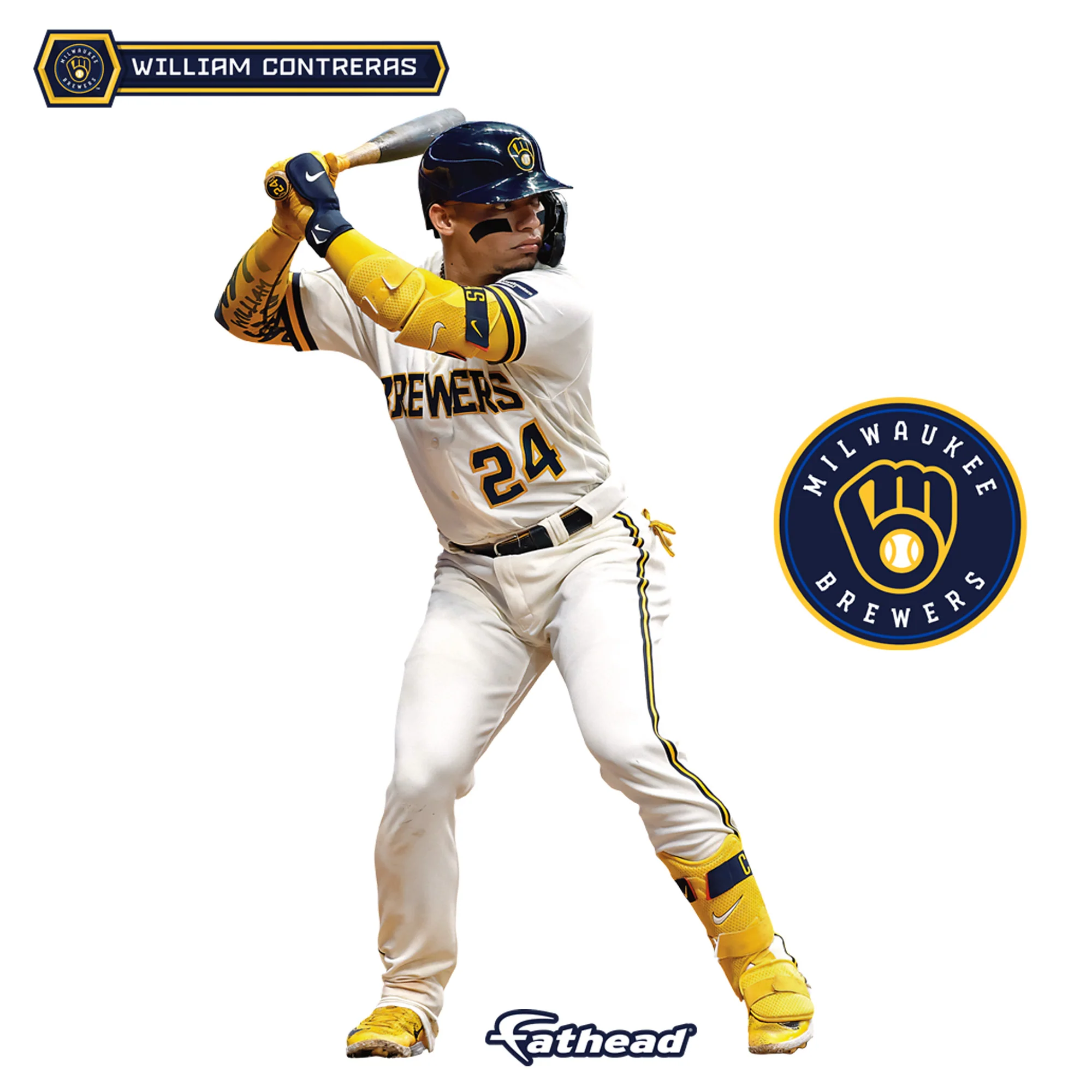 William Contreras - RealBig Collection - Official MLB - Milwaukee Brewers - Reusable Vinyl Wall Decals - Image 6