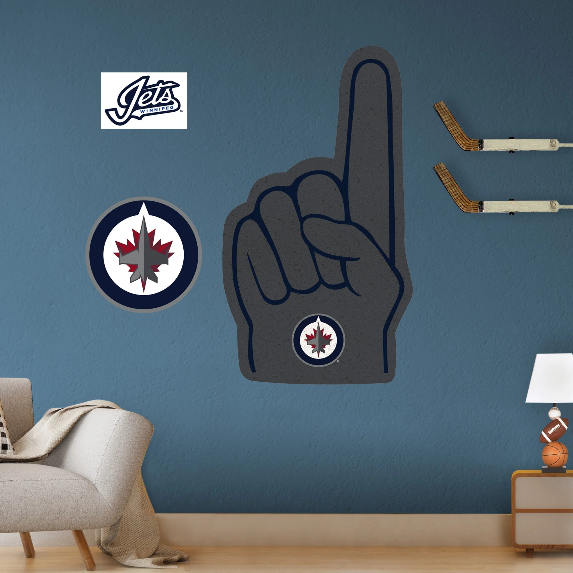 Winnipeg Jets - RealBig Foam Finger Collection - Official NHL - Reusable Vinyl Wall Decals - Image 9