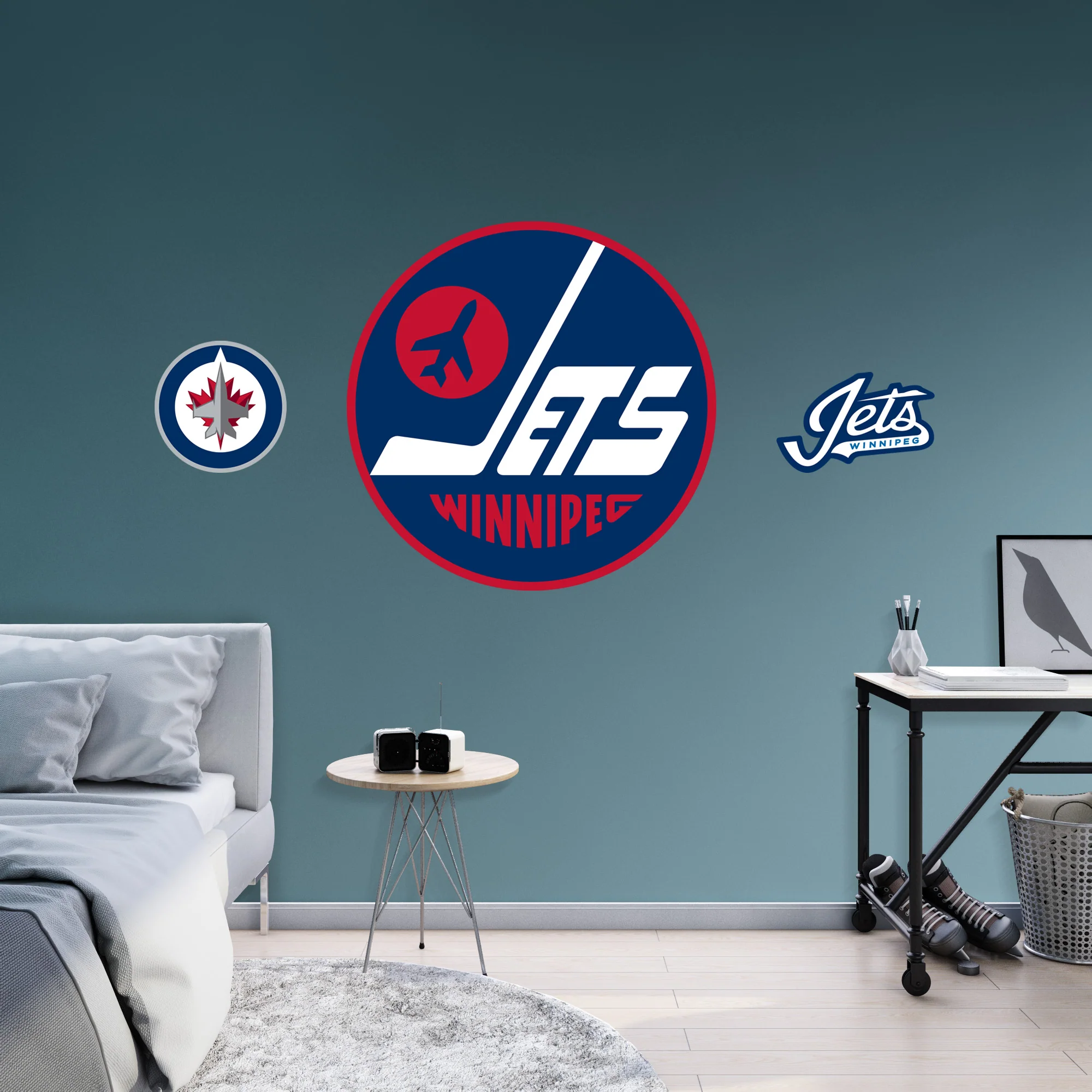 Winnipeg Jets - RealBig Third Jersey Logo Collection - Official NHL - Reusable Vinyl Wall Decals