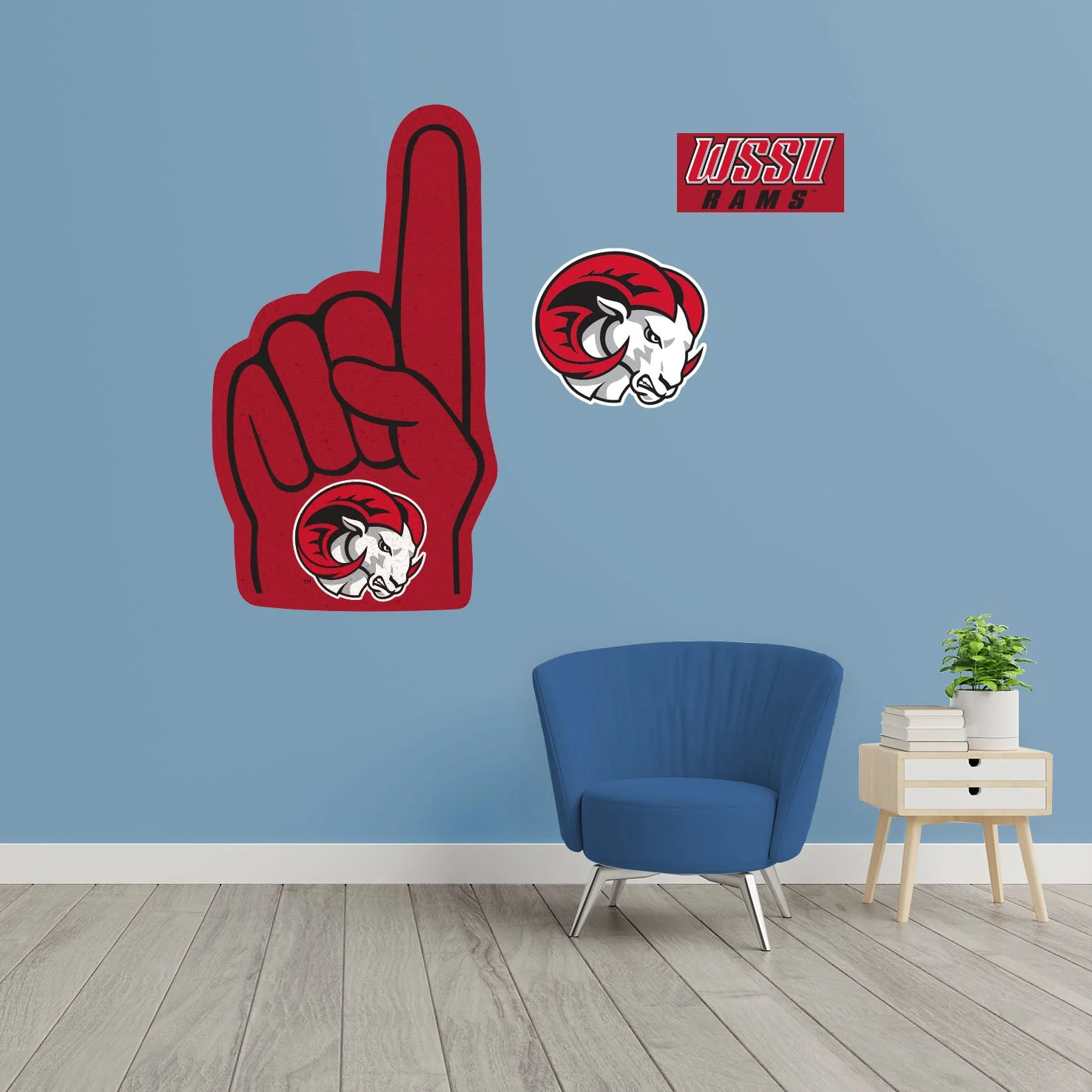 Winston-Salem State Rams - RealBig Foam Finger Collection - Official NCAA - Reusable Vinyl Wall Decals - Image 4