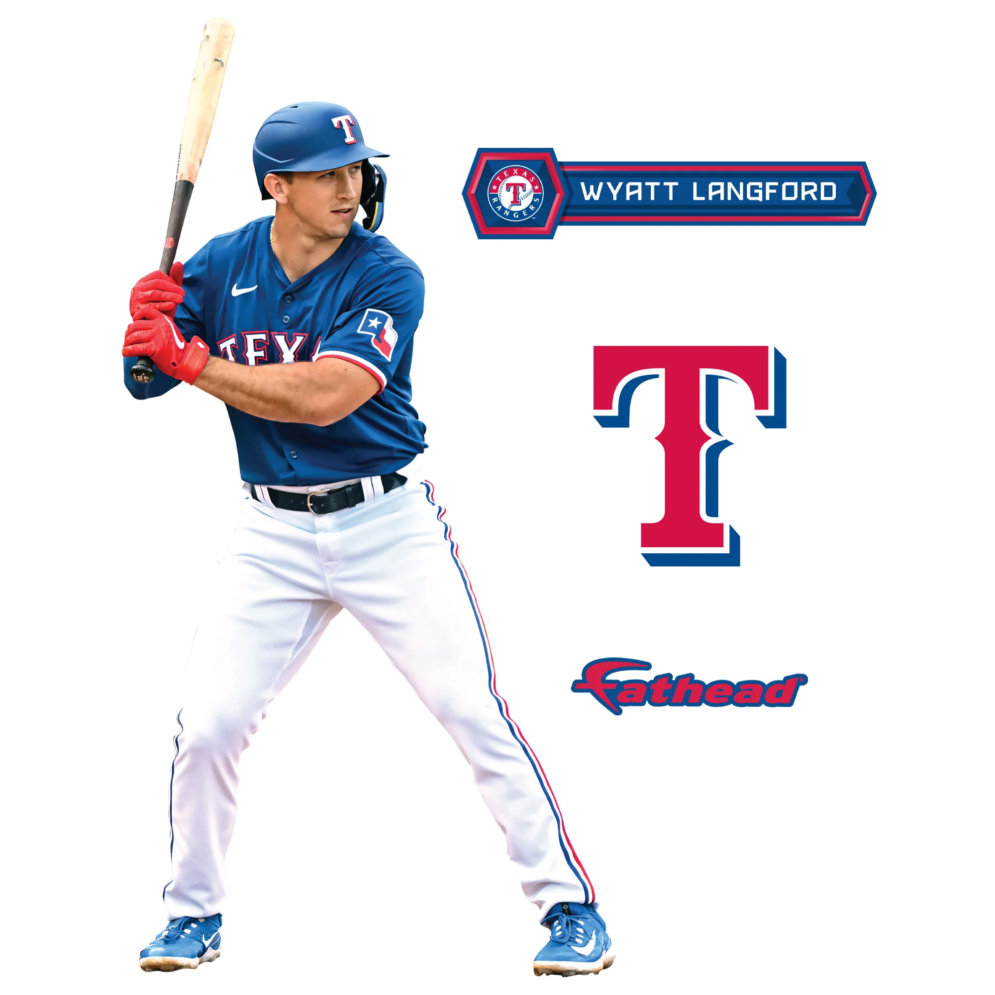 Wyatt Langford - RealBig Collection - Official MLB - Texas Rangers - Reusable Vinyl Wall Decals - Image 6