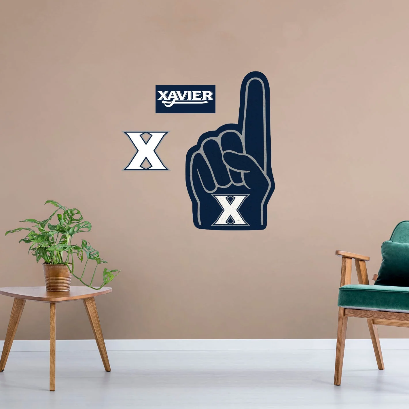 Xavier Musketeers - RealBig Foam Finger Collection - Official NCAA - Reusable Vinyl Wall Decals - Image 5