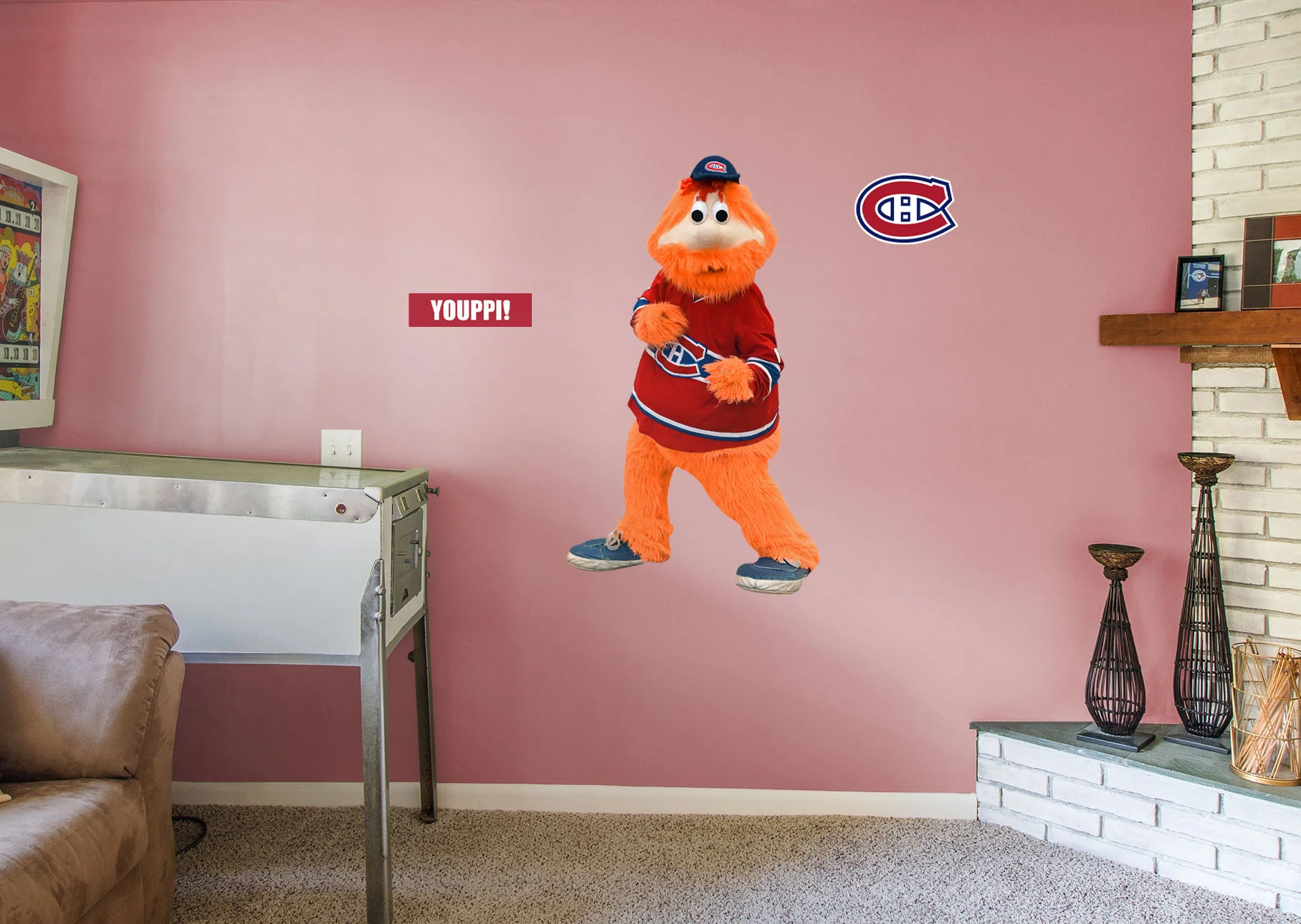 Youppi! - RealBig Mascot Collection - Official NHL - Montreal Canadiens - Reusable Vinyl Wall Decals - Image 2